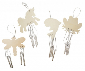 Set 12 clopotei de vant din lemn de decorat Playbox 