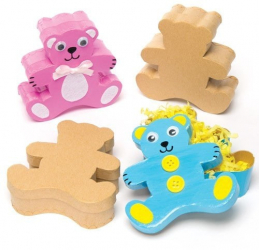 Set 4 cutiute din carton de decorat Ursuleti Baker Ross 