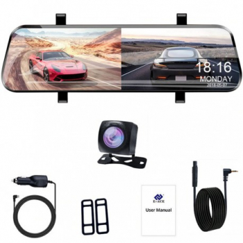 Camera Auto Tip Oglinda E-ACE A20 Dubla 10 inch Inch IPS Touch Screen Full HD Night Vision PIP 