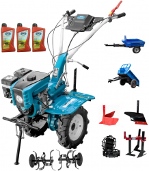 Motocultor Profesional Dakard HS 1000B New 7 CP Capota cu Far Remorca Dkd Ly 500 Roti Metalice Plug Arat Rarita Reglabila Prasitoare 