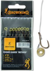 Carlige Legate MMT Browning Barbless No.14 10cm 0.18mm Pellet Band Feeder Leader Method 