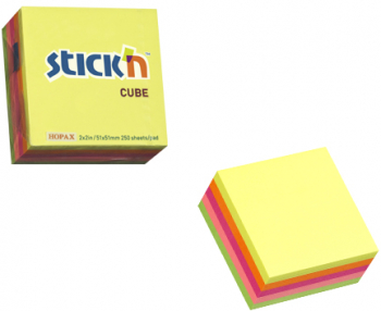 Cub Notes Autoadeziv 51 X 51 Mm 250 File Stickn - 5 Culori Neon 