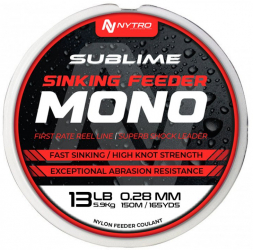 Fir Monofilament MMT Nytro 150m Sublime Sinking Feeder Transparent Diametru fir 0.20mm Dimensiune rola 150m Rezistenta la nod 3.2kg 