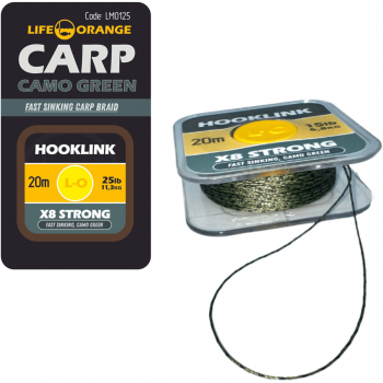 Hooklink x8 MMT Orange Camo Green 20lb 20m