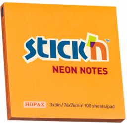 Notes Autoadeziv 76 X 76 Mm 100 File Stickn - Portocaliu Neon 