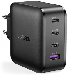 Incarcator de Retea Fast Charge GaN x PD65W 3x Type-C USB I284 Negru 