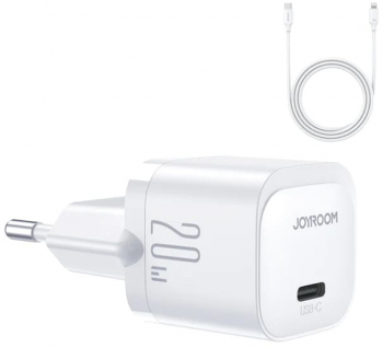 Incarcator de Retea Type-C 20W + Cablu Type-C Compatibil Lightning I106 Alba 