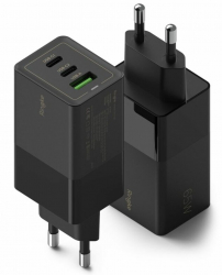 Incarcator de Retea USB 2x Type-C Fast Charging I244 Negru 
