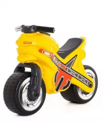 Motocicleta fara pedale MX-ON galbena 70x30x49 3 cm Polesie 