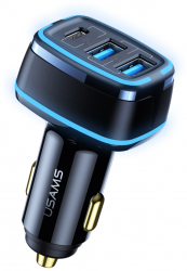 Incarcator Auto Type-C 2xUSB 80W 3A G349 Black 