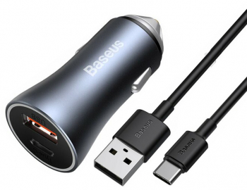 Incarcator Auto USB Type-C 40W + Cablu Type-C G324 Baseus TZCCJD 0G G324 Dark Gray 