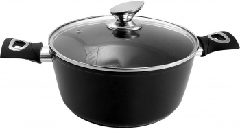 Oala cu capac sticla YENA 20 cm 2.2 L antiaderenta Black Line MAGIC HOME 