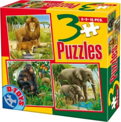3 PUZZLE ANIMALE SALBATICE -78124 - 60150-04 