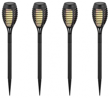 Set 4 lampi solare cu efect flacara IP44 2200K 1 W 