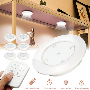 Set 6 Lampi LED Wireless autoadezive cu Telecomanda scari sau mobilier 
