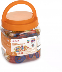Set educativ STEM 76 litere mari Majuscule Translucide 