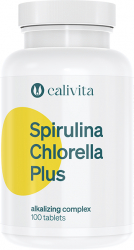 Spirulina Chlorella Plus 100 tablete CaliVita amestec sinergic de alge si plante. 