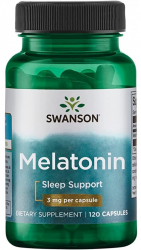 Swanson Melatonina 3 mg 120 Capsule migrene insomnie stres 
