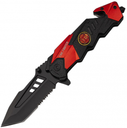 Briceag de vanatoare IdeallStore® Fire Fighter 21 cm otel inoxidabil negru husa inclusa 