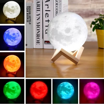 Lampa LED 3D Mindblower Luna XL 15cm 16 Culori cu Telecomanda 