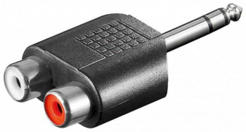 Adaptor JACK STEREO 6.35mm tata 2XRCA mama Goobay 