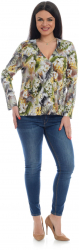 Bluza Dama Multicolora cu Imprimeu Floral si decolteu V M 