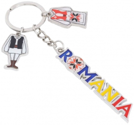 Breloc costum traditional barbat si femeie Romania 12cm 
