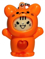 Breloc figurina cu schimbare a fetei Cartoon Face 4 cm portocaliu Vivo 