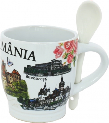 Cana Suvenir cu lingurita Romania 8cm 