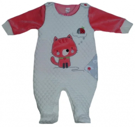 Compleu 2 piese salopeta si bluza pentru fete Koala 05-184-80 Alb 