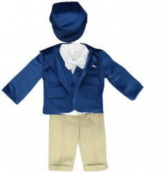 Costum elegant 6 piese pentru baieti Mini Junior CMV-0740-1 Bleumarin 