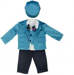Costum elegant 6 piese pentru baieti Mini Junior CMV-0740-2-68 Albastru 