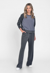 Pantaloni Dama Casual-Sport Gri Inchis M 