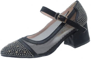 Pantofi cu toc pentru fete Mini Junior MJF6F-36 Negru 
