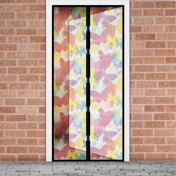 Perdea anti-tantari pt. usi cu inchidere magnetica- 100 x 210 cm zFluturi colorati 