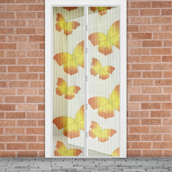 Perdea anti-tantari pt. usi cu inchidere magnetica- 100 x 210 cm zFluturi galbeni