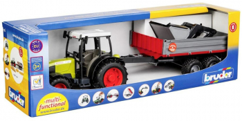Tractor Claas Nectis 267 F cu remorca basculabila Bruder 