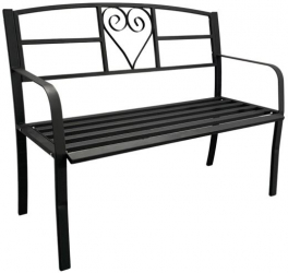 Banca metalica pentru gradina Vivatechnix VMD-1049 Negru 121x55x98cm 2 locuri 