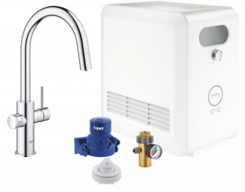 Baterie bucatarie cu functie de filtrare apa GROHE Blue Professional Pipa tip C Kit supersteel 31325DC2 