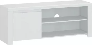 Comoda TV mdf alb lucios Lindy 156x42x61 cm 