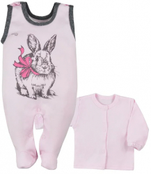 Compleu 2 piese salopeta si bluza pentru fete Koala Anitka 07-103-56-cm Roz 