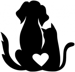 Decoratiune metalica de perete Krodesign Cat & Dog diametru 48 cm negru 