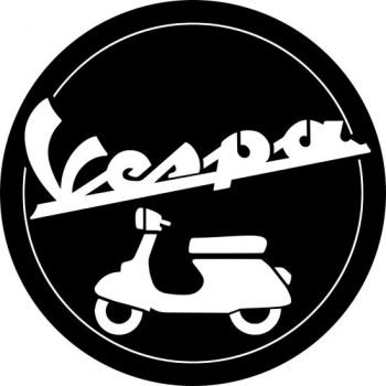 Decoratiune metalica de perete Krodesign KRO-1049 Vespa diametru 50 cm negru grosime 1.5 mm 