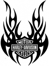 Decoratiune metalica de perete Krodesign KRO-1059 Harley Davidson II diametru 80 cm grosime 1.5 mm 