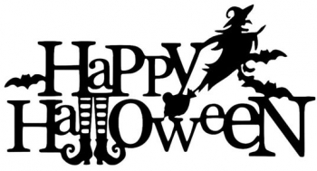 Decoratiune metalica de perete Krodesign KRO-1251 Happy Halloween Lungime 60 cm negru 