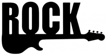 Decoratiune metalica de perete Krodesign KRO-1255 Rock Quitar lungime 70 cm negru grosime 1.5 mm 