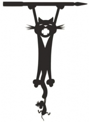 Decoratiune perete Krodesign Cat & Mouse Inaltime 48 cm negru 