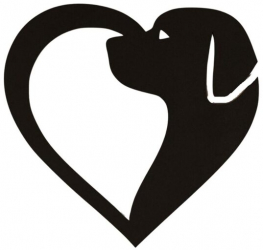 Decoratiune perete Krodesign Dog Lover Inaltime 48 cm negru 