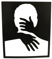 Decoratiune perete Krodesign Man Silhouette lungime 50x43 cm negru 
