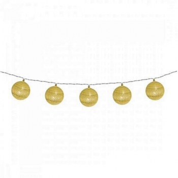 Ghirlanda cu 10 LED-uri decor glob bumbac auriu Home CBL 10/GD alimentare baterii 
